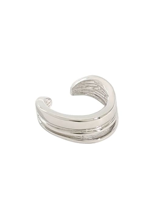 DAKA 925 Sterling Silver Irregular Minimalist Huggie Earring [Single] 4